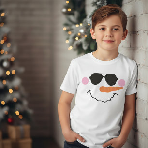 Snömannens ansikte med glasögon T-shirt för barn