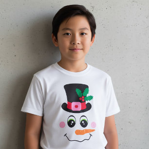 Snömannens ansikte med hatt T-shirt för barn