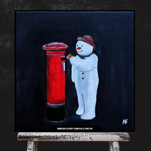 Snömannens brev till Santa- målning av Alfred Fox Poster