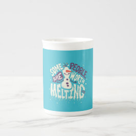 Snömannens design benporslin mugg
