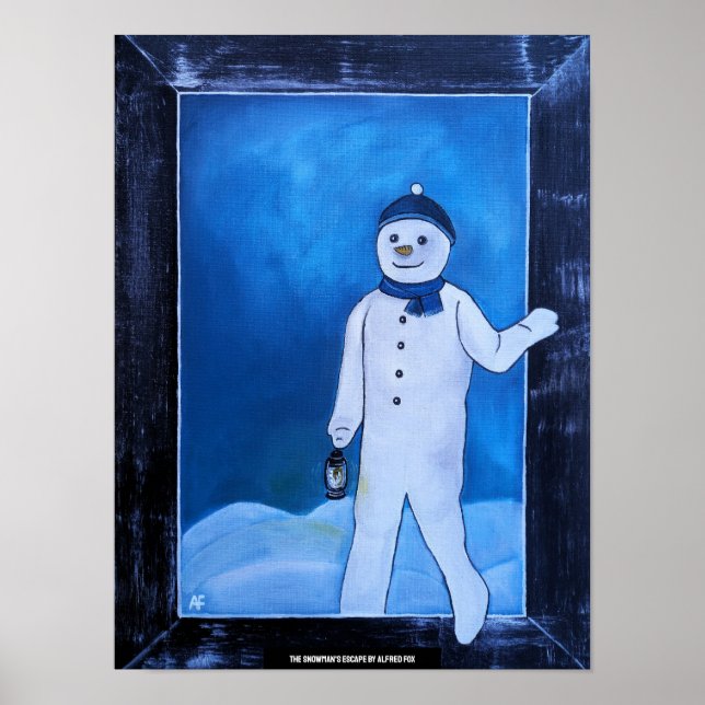 Snömannens flykt Målning av Alfred Fox Poster (Framsidan)