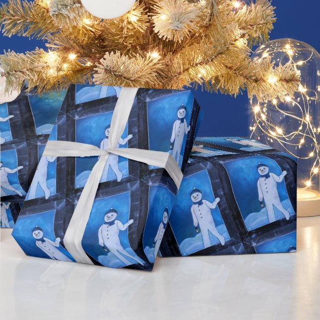 Snömannens flykt målning av Alfred Fox Presentpapper (Helgdagar)