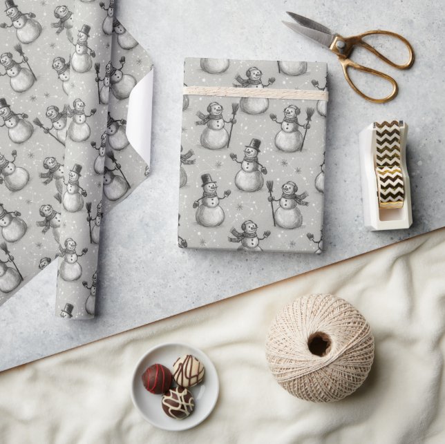 Snömannens inpackningspapper presentpapper (Hantverk)