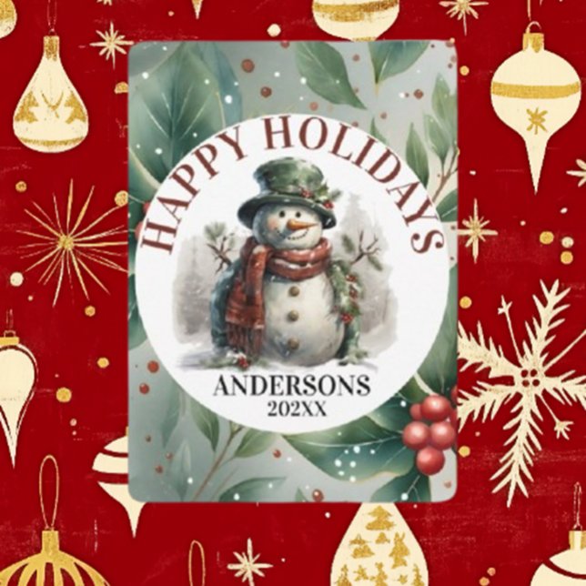 Snömannens julhälsningar julkort (Spread joy this holiday season with heartfelt Christmas wishes from Brett's Snowman.)