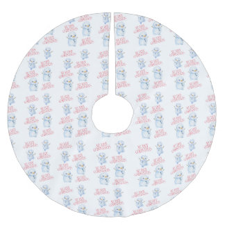Snömannens trädskört julgransmatta borstad polyester