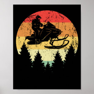 Snömobil Retro Stil Snö Winter-Vintage Poster