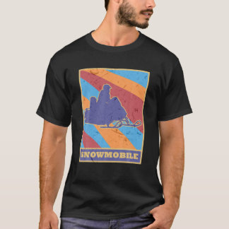 Snömobil Vintage Retro Färg Ski Skimobile Tävling T Shirt