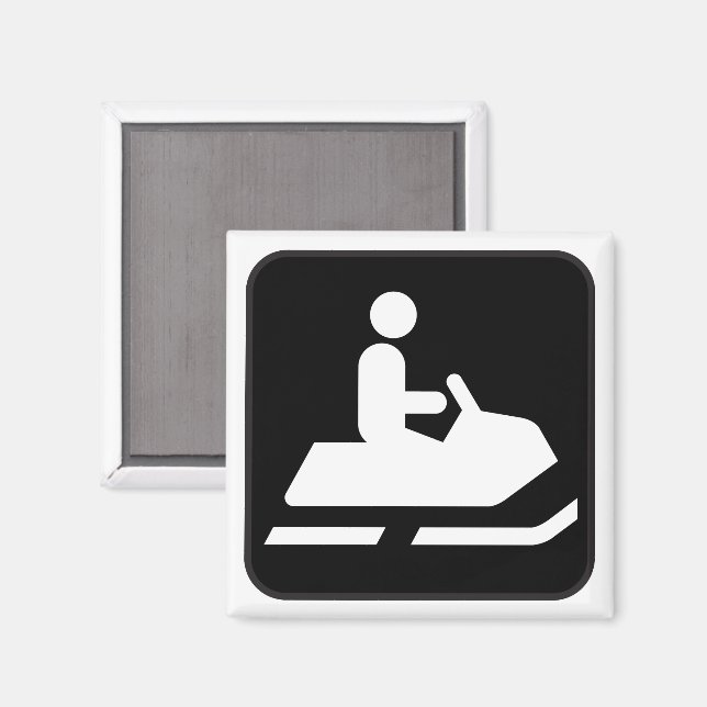 Snömobilande symbol Magnet (Front/Back)
