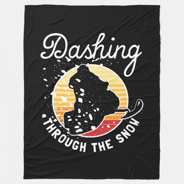 Snömobilisering - Dasch genom Snö Fleecefilt (Framsidan)