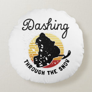 Snömobilisering - Dasch genom Snö Rund Kudde