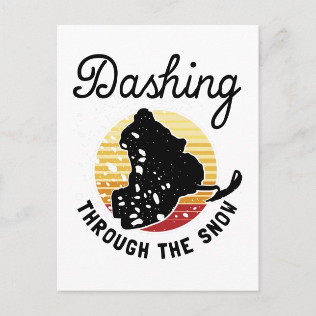 Snömobilisering - Dasch genom Snö Vykort (Framsida)