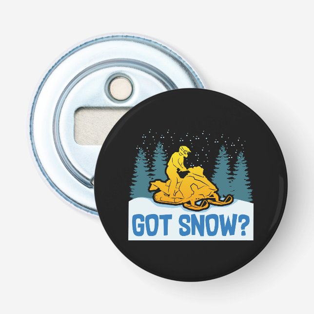 Snömobilning - Har Snö Funny Snowmobiling Flasköppnare (Framsidan)