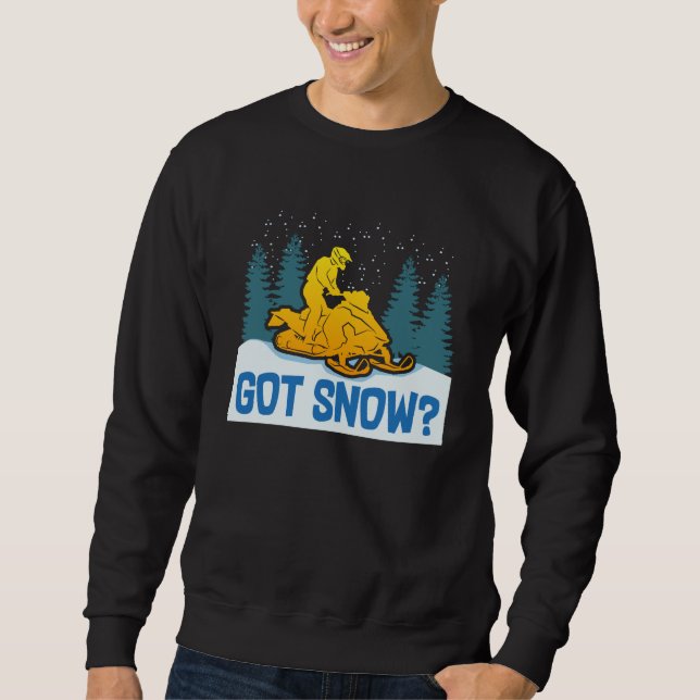 Snömobilning - Har Snö Funny Snowmobiling Lång Ärmad Tröja (Framsida)