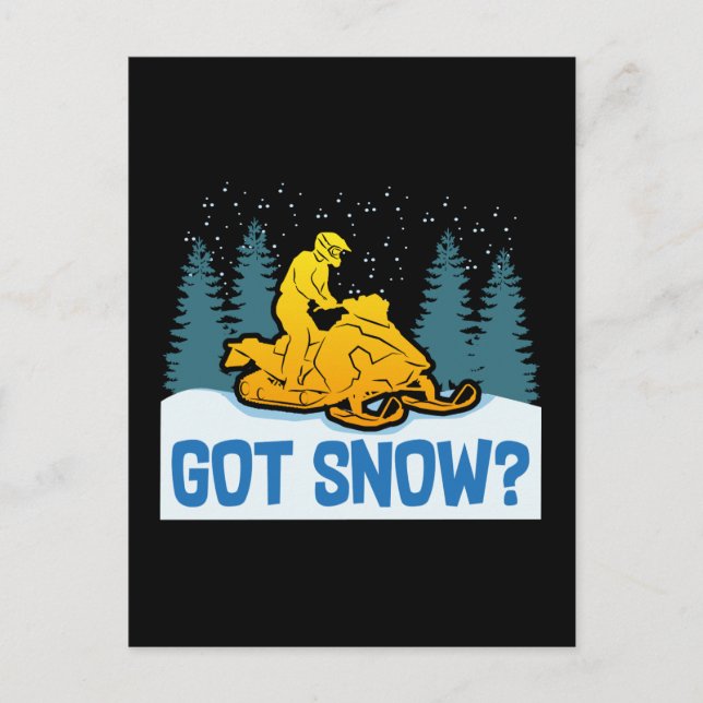 Snömobilning - Har Snö Funny Snowmobiling Vykort (Framsida)