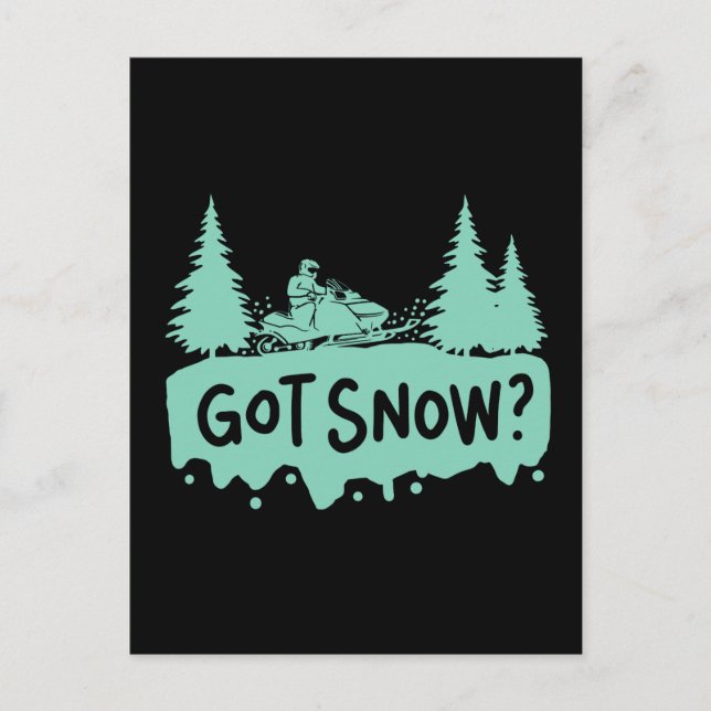Snömobilning - Har Snö Funny Snowmobiling Vykort (Framsida)