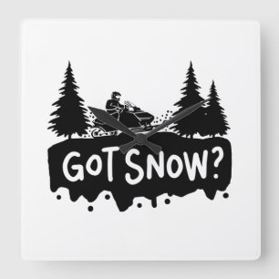 Snömobilning - Har Snö Fyrkantig Klocka