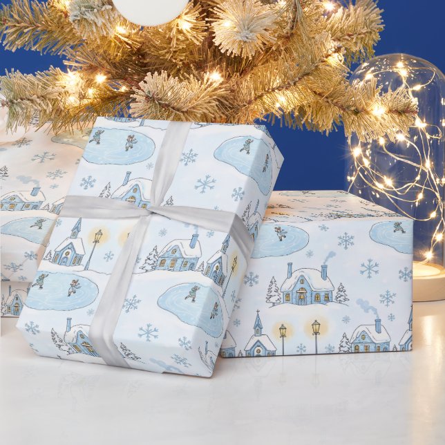 Snönatt Julstaden Presentpapper (Helgdagar)