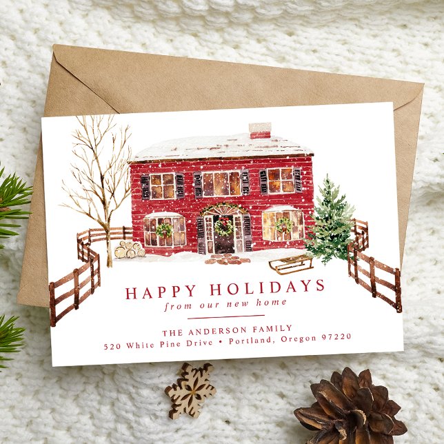 Snönystartat hem för Helgdagarnas Helgdag Flytta Meddelande (Skapare uppladdad)