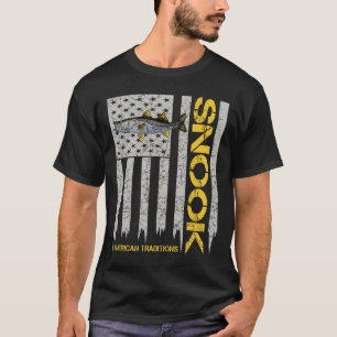 Snook Fiskare - Vintage Amerikansk Flagga Snook T Shirt