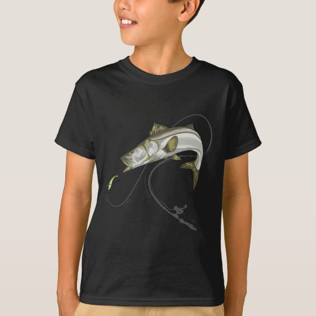 Snook robalo sergeantfisk linjesidor seifffish t shirt (Framsida)