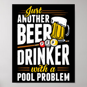 Snooker Beer Drinker med Bassäng Problem Bassäng P Poster