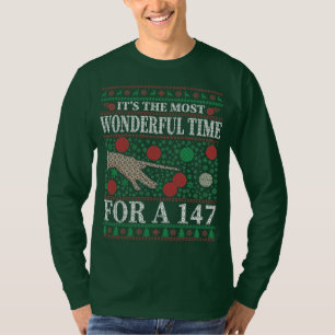 SNOOKER FUNNY CHRISTMAS QUOTES UGLY SWEATER T SHIRT