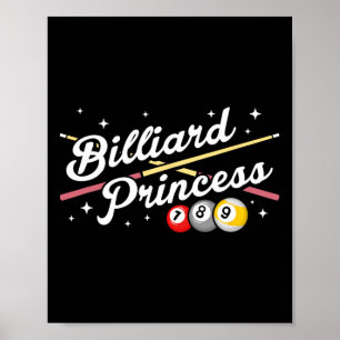 Snooker Game Billiard Princess Bassäng Players Bil Poster