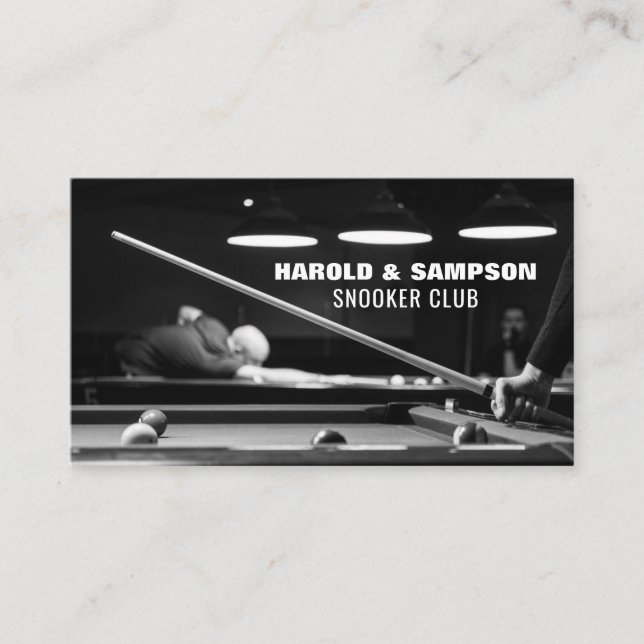Snooker Klubb Porträtt, Bassäng & Snooker Player/K Visitkort (Framsida)