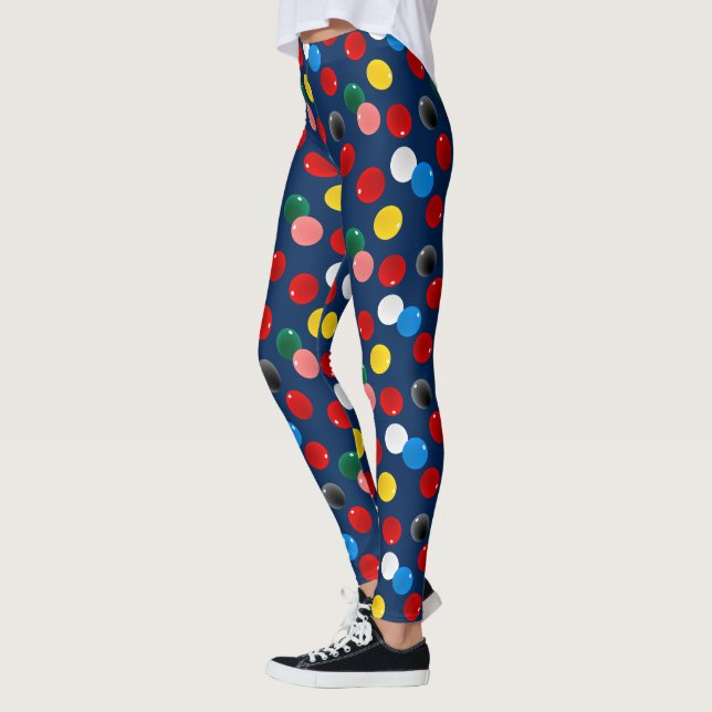 Snooker Player Colorful Billiards Leggings (Vänster)