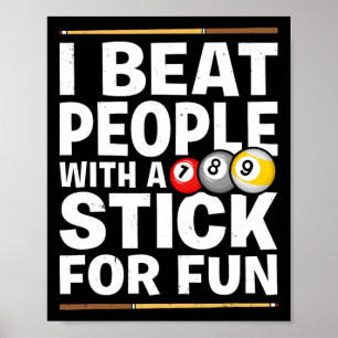 Snooker-spel slår folk med en Stick Bassäng-spelar Poster