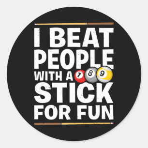 Snooker-spel slår folk med en Stick Bassäng-spelar Runt Klistermärke