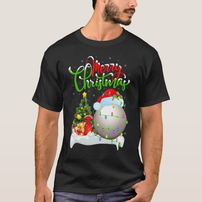 Snooker Sports   Xmas Decoration Santa Snooker Chr T Shirt (Framsida)