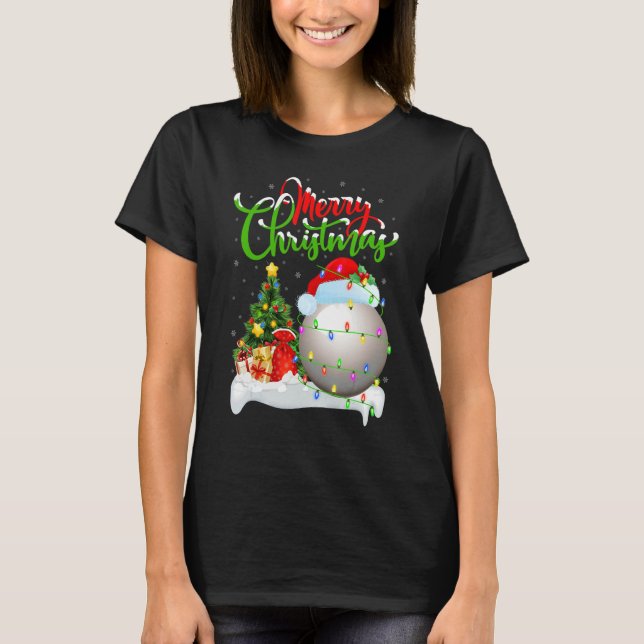 Snooker Sports   Xmas Decoration Santa Snooker Chr T Shirt (Framsida)
