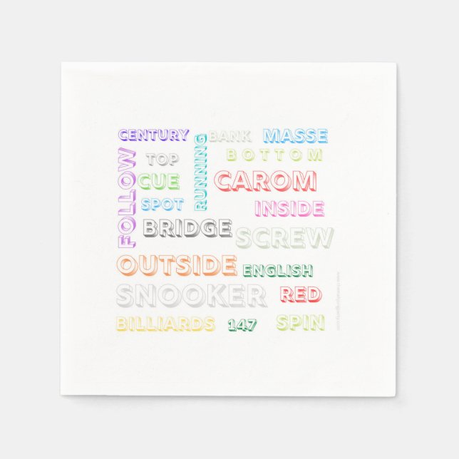 Snooker, temablöjor pappersservett (Framsidan)