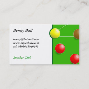 Snooker Visitkort