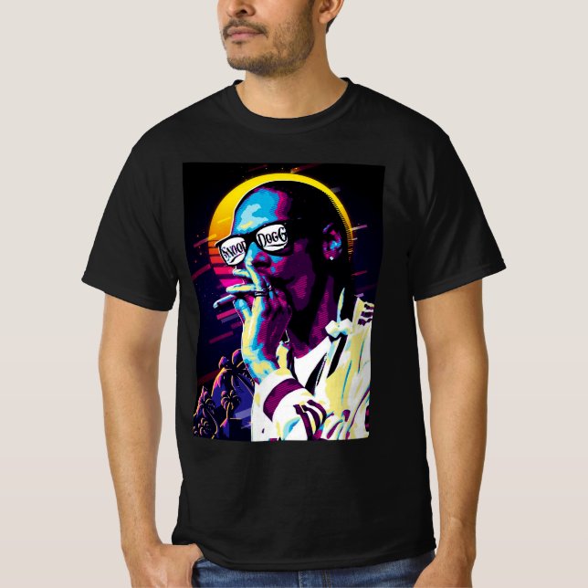 Snoop Hund Music-retro T Shirt (Framsida)