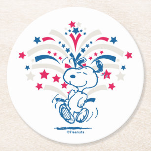 Snoopy 4:e juli Dance Underlägg Papper Rund