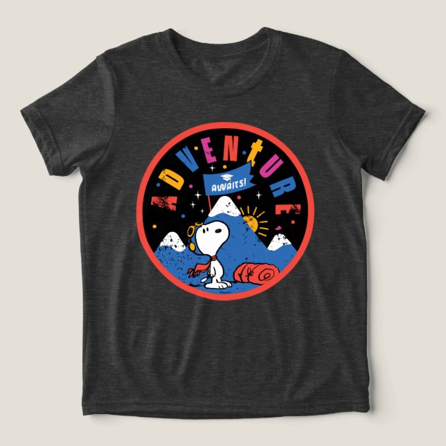 Snoopy Adventure Awaits Graduation Mountain Design T Shirt (Design Framsida)