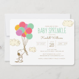Snoopy and Balloons Baby Sprinkle Inbjudningar