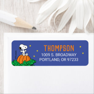 Snoopy and Pumpkin First Birthday Returadress Etikett