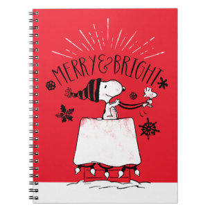 Snoopy and Woodstock - Merry & Bright Anteckningsbok
