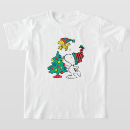 snoopy and woodstock on christmas t shirt