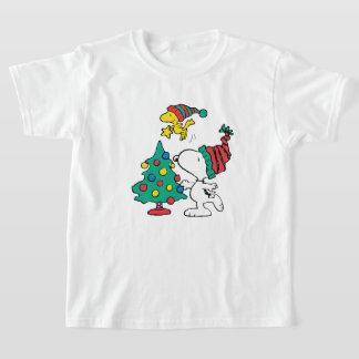 snoopy and woodstock on christmas t shirt
