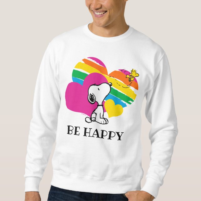 Snoopy and Woodstock| Regnbågshögar Lång Ärmad Tröja (Framsida)