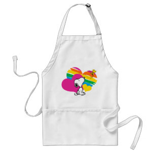 Snoopy and Woodstock Regnbågsördar Förkläde