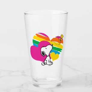 Snoopy and Woodstock   Regnbågsördar Glaskopp