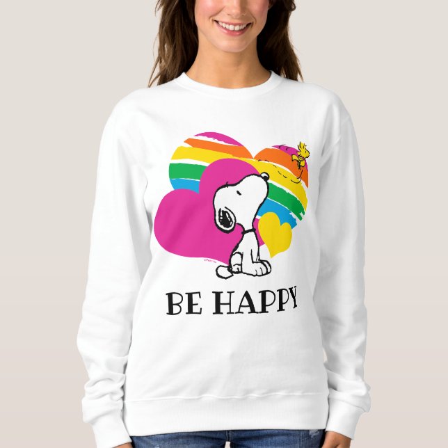 Snoopy and Woodstock | Regnbågsördar T Shirt (Framsida)