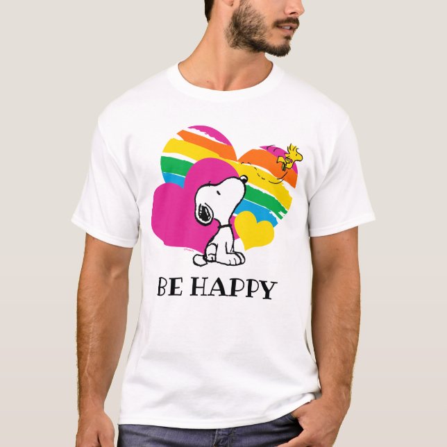 Snoopy and Woodstock | Regnbågsördar T Shirt (Framsida)