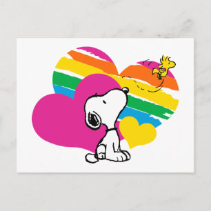 Snoopy and Woodstock Regnbågsördar Vykort