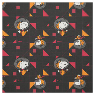 Snoopy Astronaut Retro Geometrisk Tyg